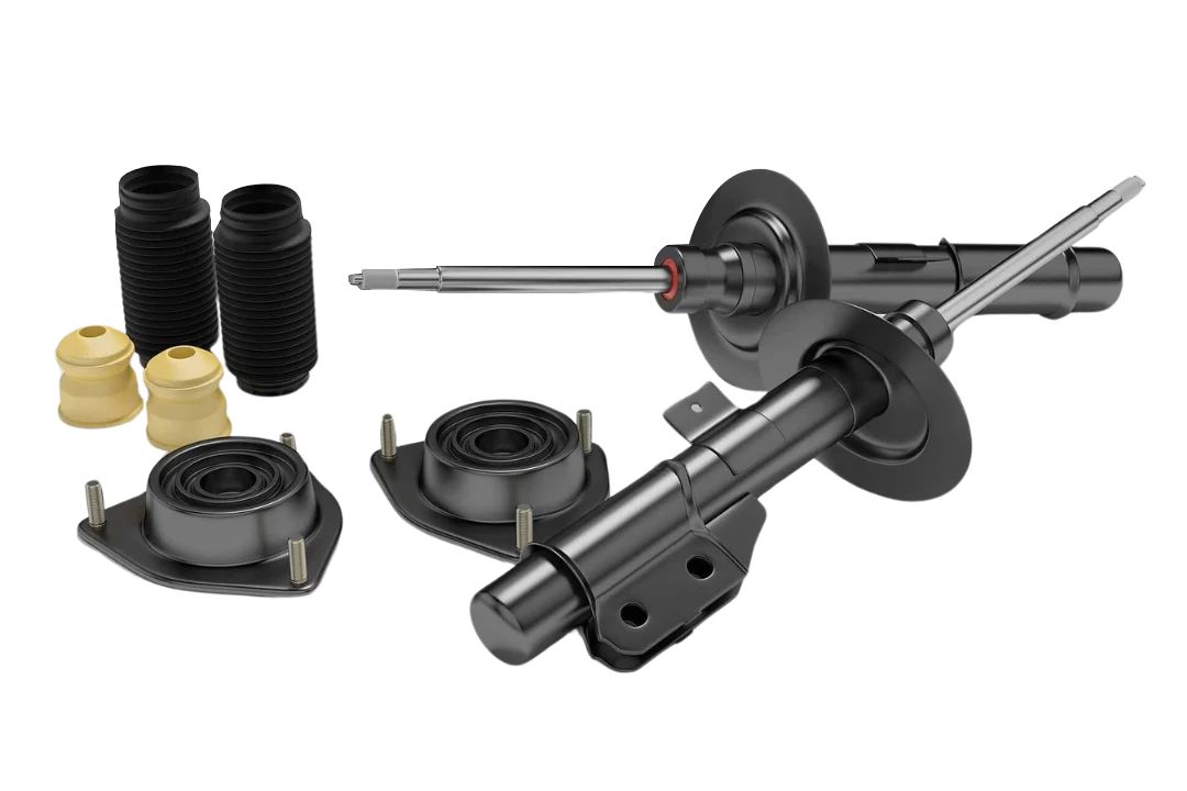 Kit com 4 amortecedores pressurizados, batentes e coifas